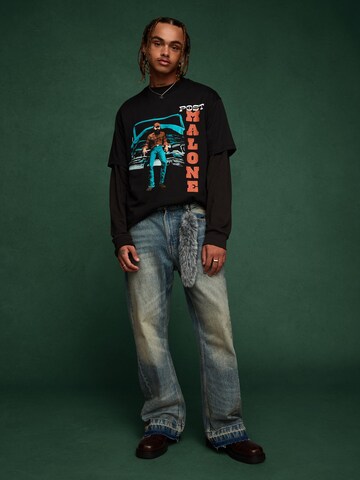 Bershka Majica | črna barva