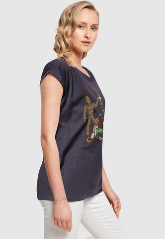 ABSOLUTE CULT T-Shirt 'Guardians Of The Galaxy - Holiday Festive Group' in Blau