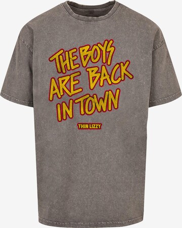 Merchcode Shirt 'Thin Lizzy - The Boys Stacked' in Grey: front