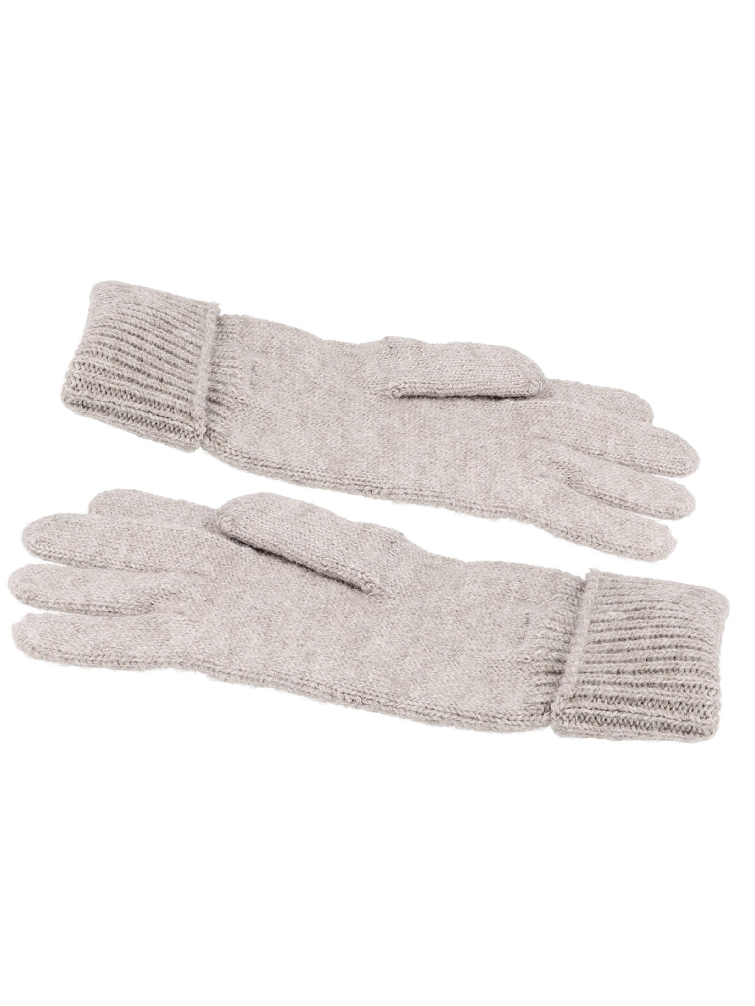 CAPO Full Finger Gloves 'Strickhandschuhe, melange' in Beige: front