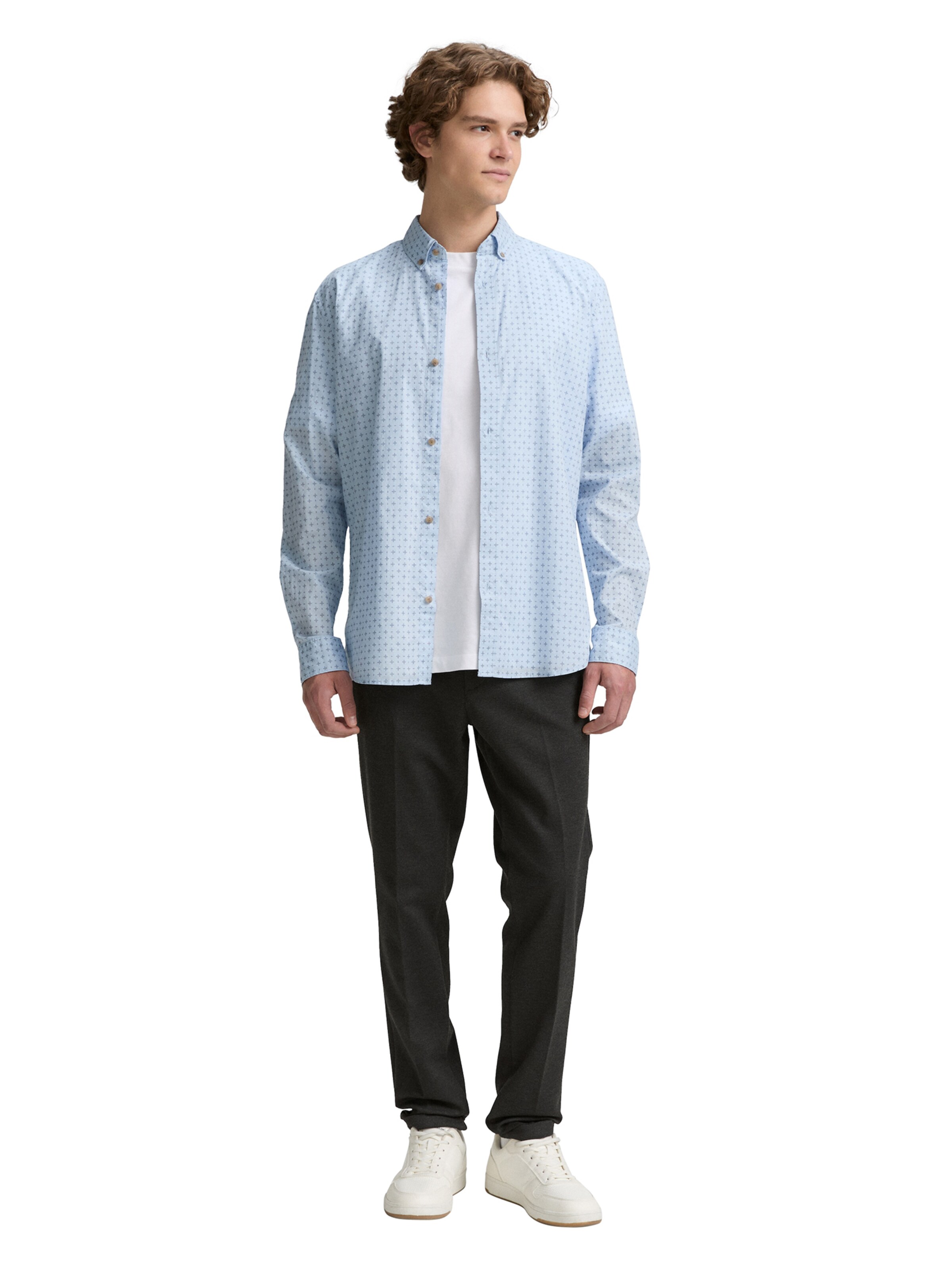 TOM TAILOR DENIM Slim fit Button Up Shirt in Blue