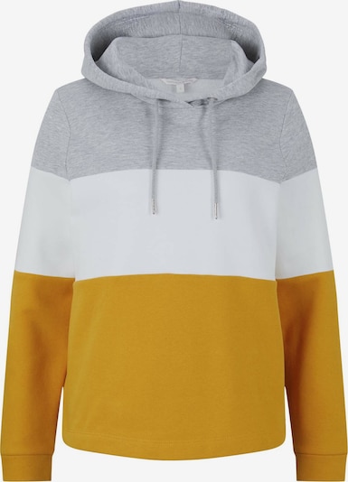 TOM TAILOR DENIM Sweatshirt in Mustard / mottled grey / White, Item view