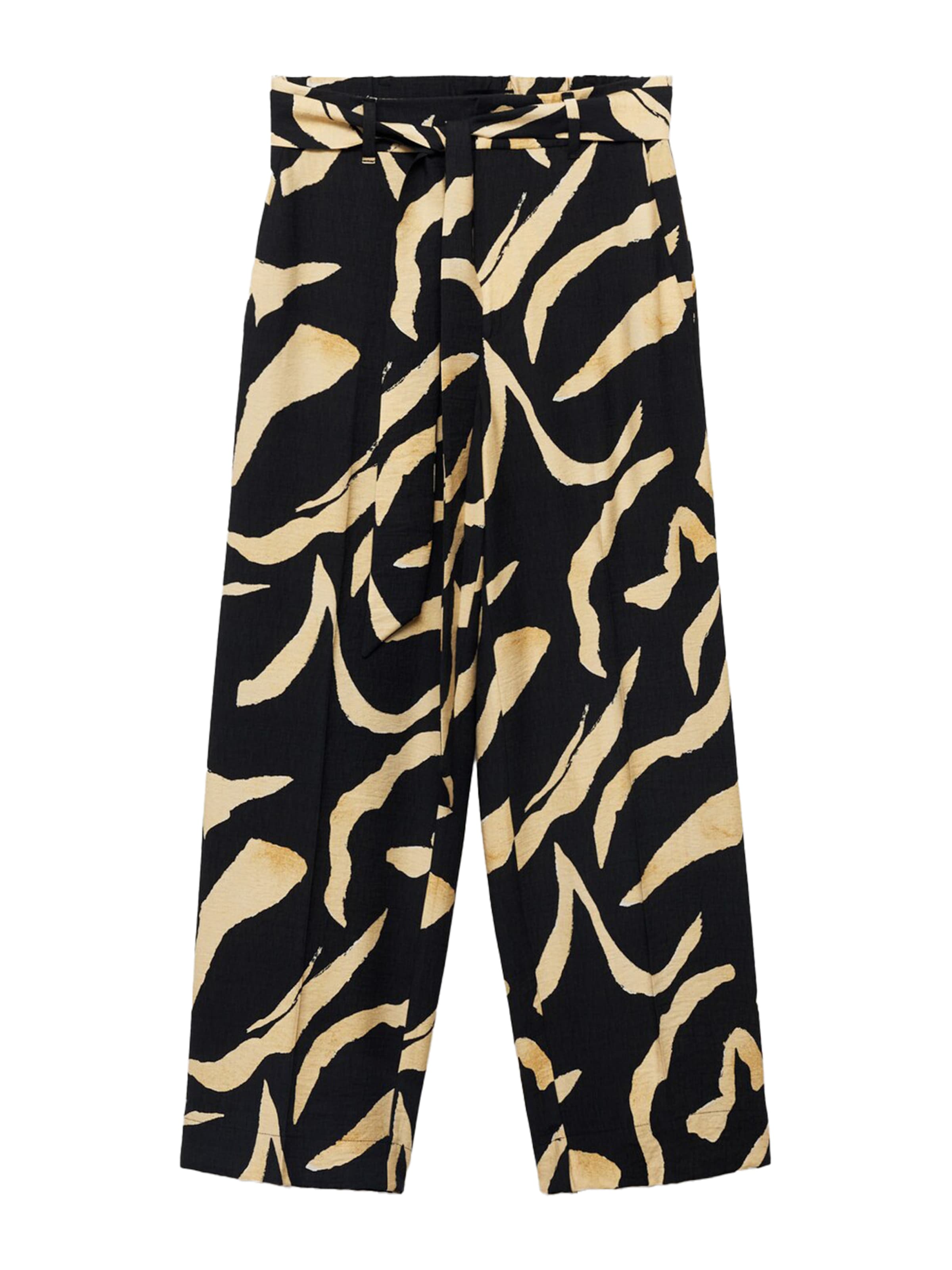 MANGO Wide leg Byxa 'PLUMAS' i svart: framsida