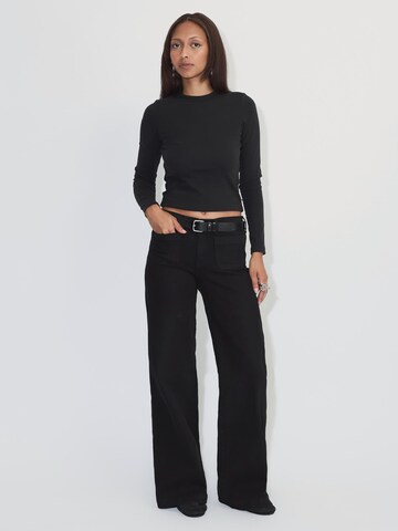 Dr. Denim Slimfit Jeans 'Drdenimzihla Mid Wide Patch Pocket'‌‌‌‌‌‌ in Schwarz