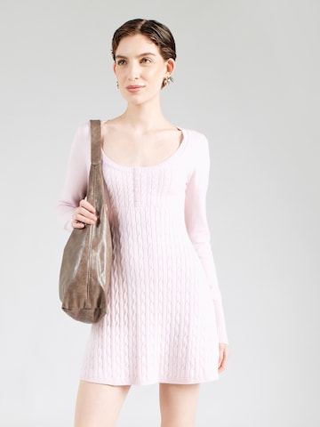 HOLLISTERPletena haljina - roza boja: prednji dio