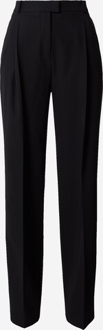 HUGO - Tapered Pantalón de pinzas 'Hasabu' en negro: frente