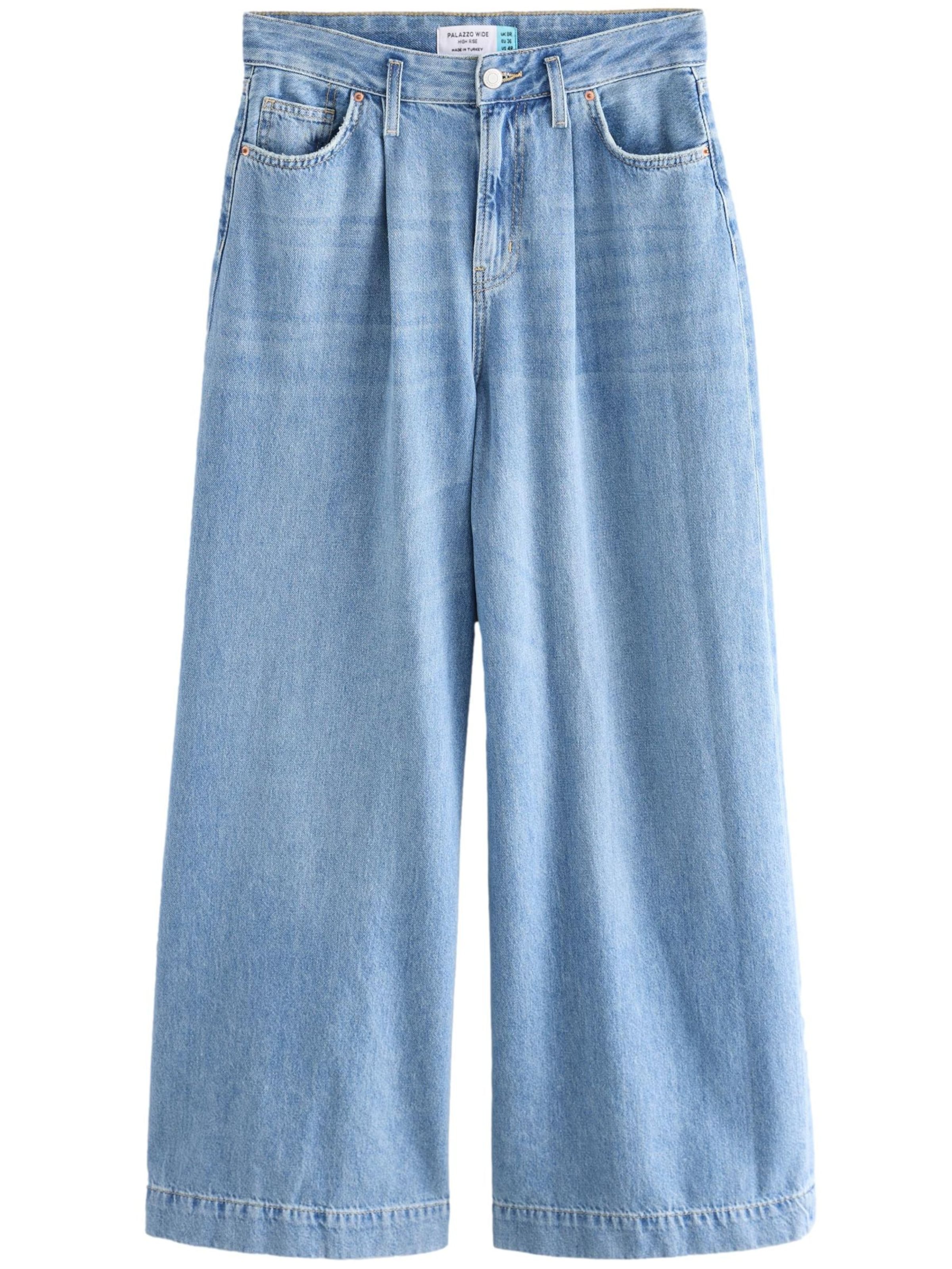 Wide Leg Jean à pince Next en bleu : devant