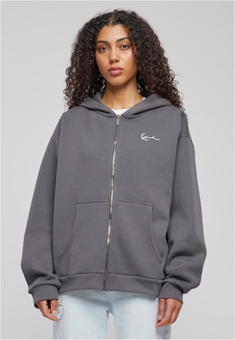 Karl Kani Zip-Up Hoodie in Grey: front