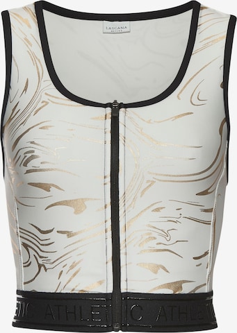 Top sportivo di LASCANA ACTIVE in bianco: frontale