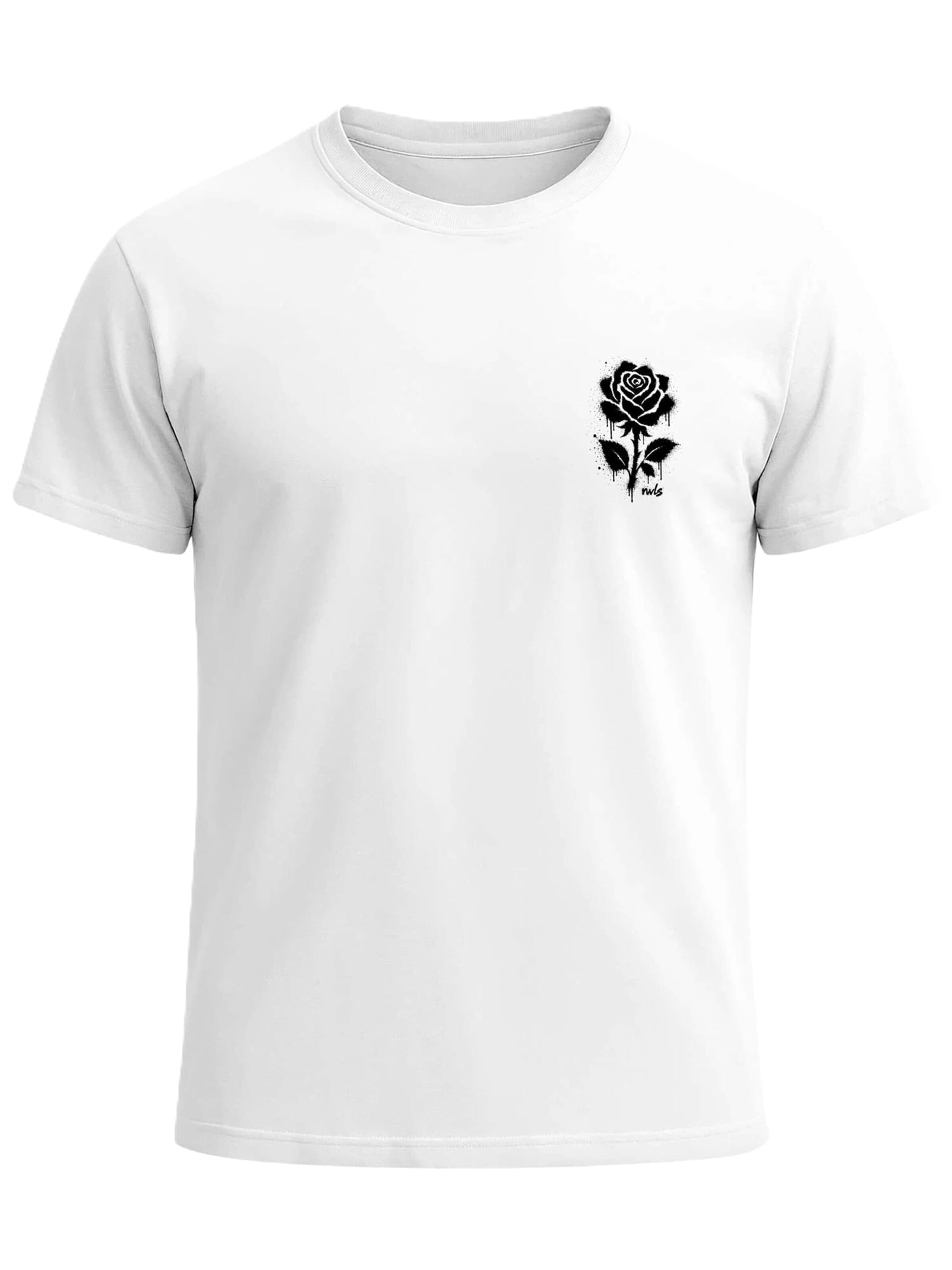 Neverless Shirt 'Graffiti Rose' in White: front