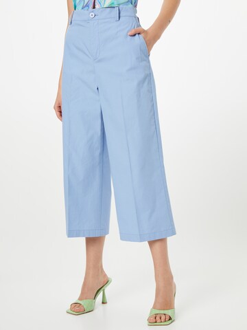 Wide Leg Pantalon à plis UNITED COLORS OF BENETTON en bleu : devant