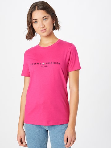 T-shirt TOMMY HILFIGER en rose : devant