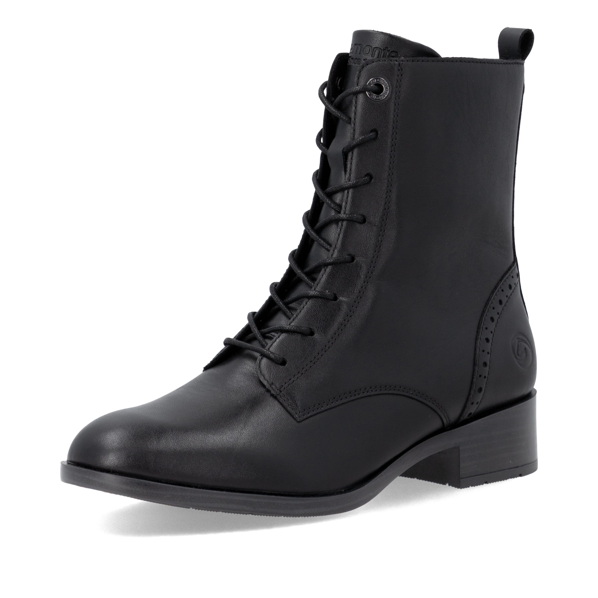 REMONTE Lace-Up Ankle Boots in Black: front