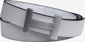 Handmade by CASSANDRA Belt 'two sides' in Silver: front