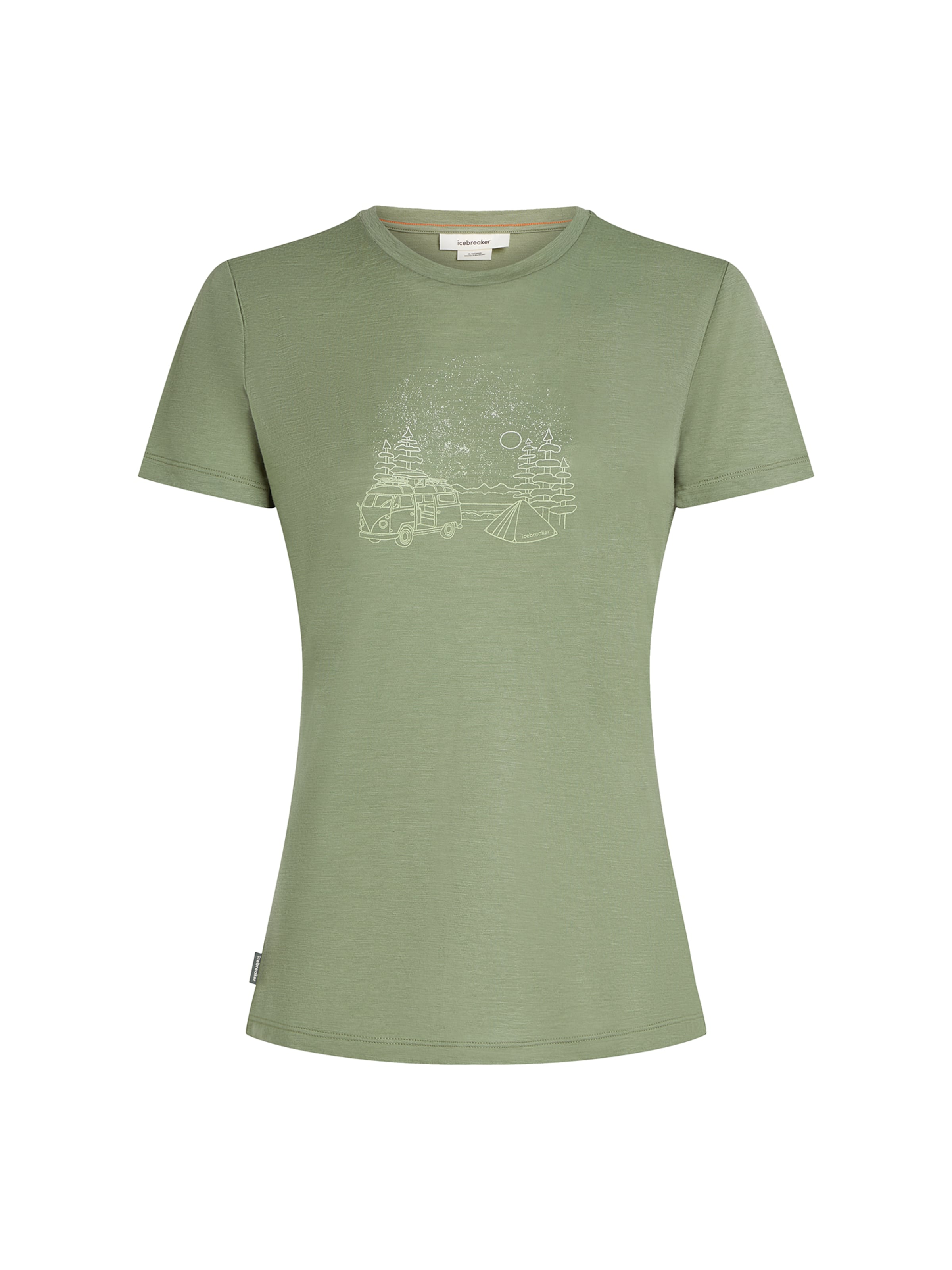 žalia ICEBREAKER Sportiniai marškinėliai 'Tech Lite Teen Camp': priekis