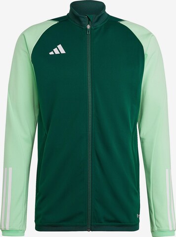 ADIDAS PERFORMANCE Athletic Zip-Up Hoodie 'Tiro 23' in Green: front