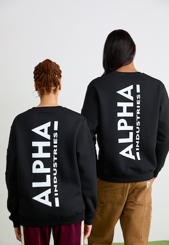Felpa di ALPHA INDUSTRIES in nero: frontale