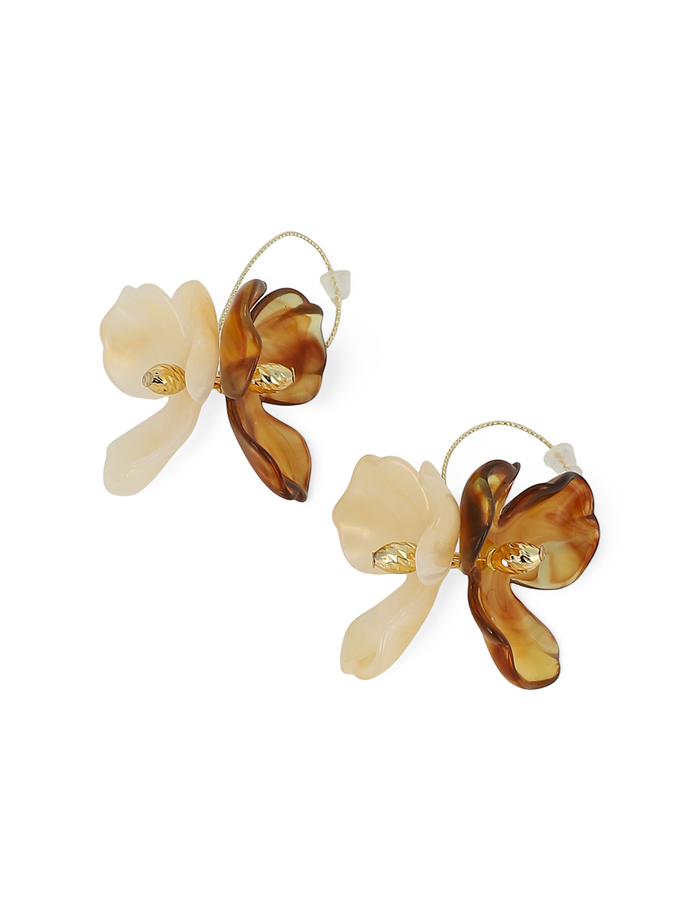 SOHI Náušnice 'Revathi' – hnědá: přední strana