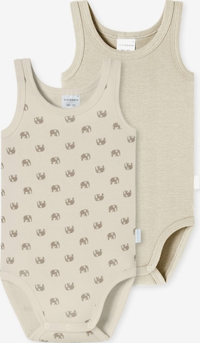 Barboteuse / body ' Nature Love  ' SCHIESSER en beige : devant