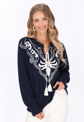 IZIA Trui in Blauw: voorkant