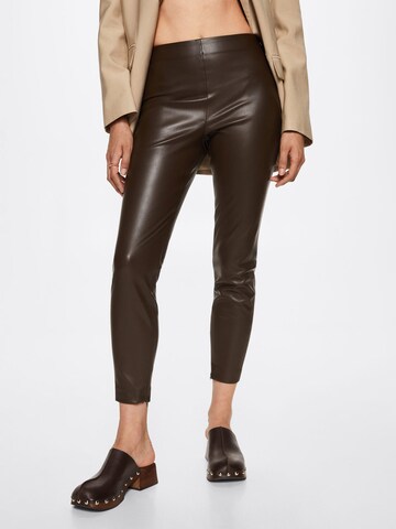 MANGO Skinny Leggings 'LONDON' in Brown: front