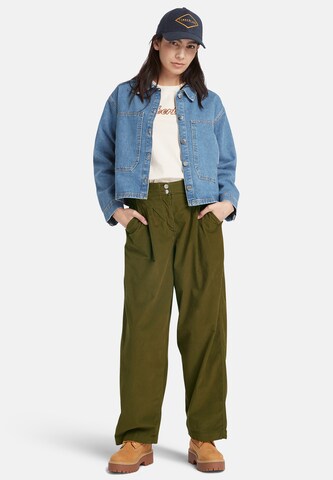 TIMBERLAND Wide Leg Bukse 'Needle Corduroy Wide Leg Pant' i grønn