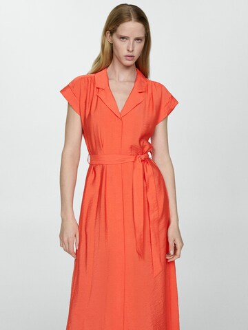 MANGO Košeľové šaty 'Travel' - oranžová
