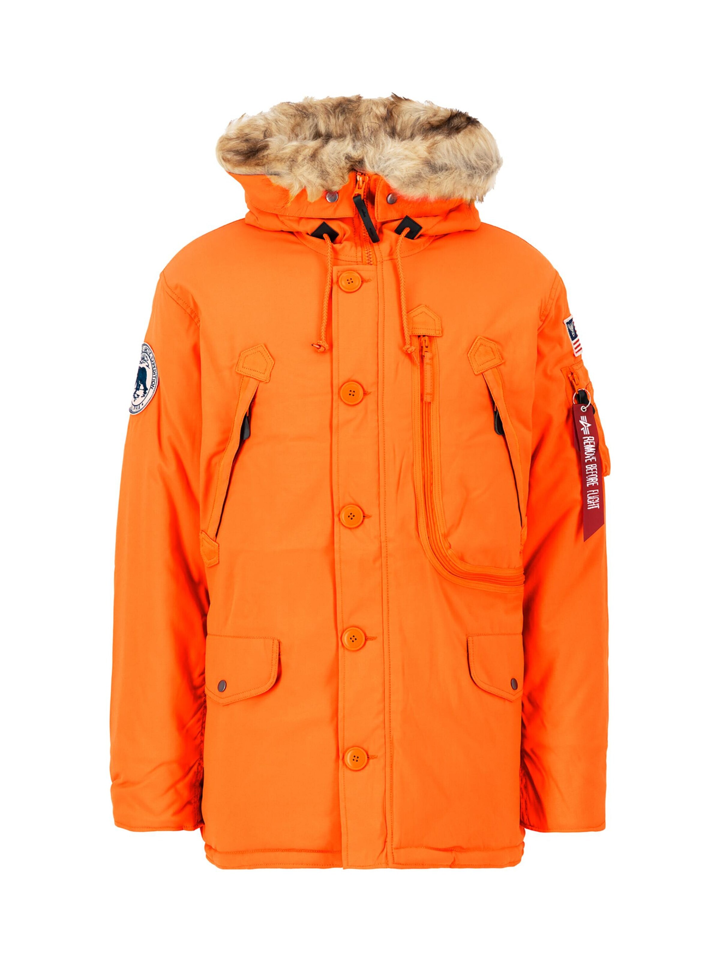 ALPHA INDUSTRIES Zimska jakna 'Polar' | rdeča barva: sprednja stran