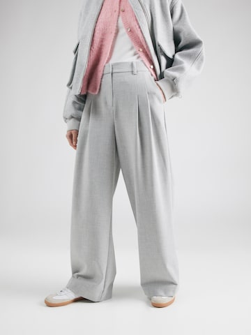 Wide leg Pantaloni con pieghe 'Henrike' di MSCH COPENHAGEN in grigio: frontale