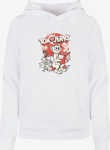 ABSOLUTE CULT Sweatshirt 'Tom And Jerry - Rocket Prank' in Wit: voorkant