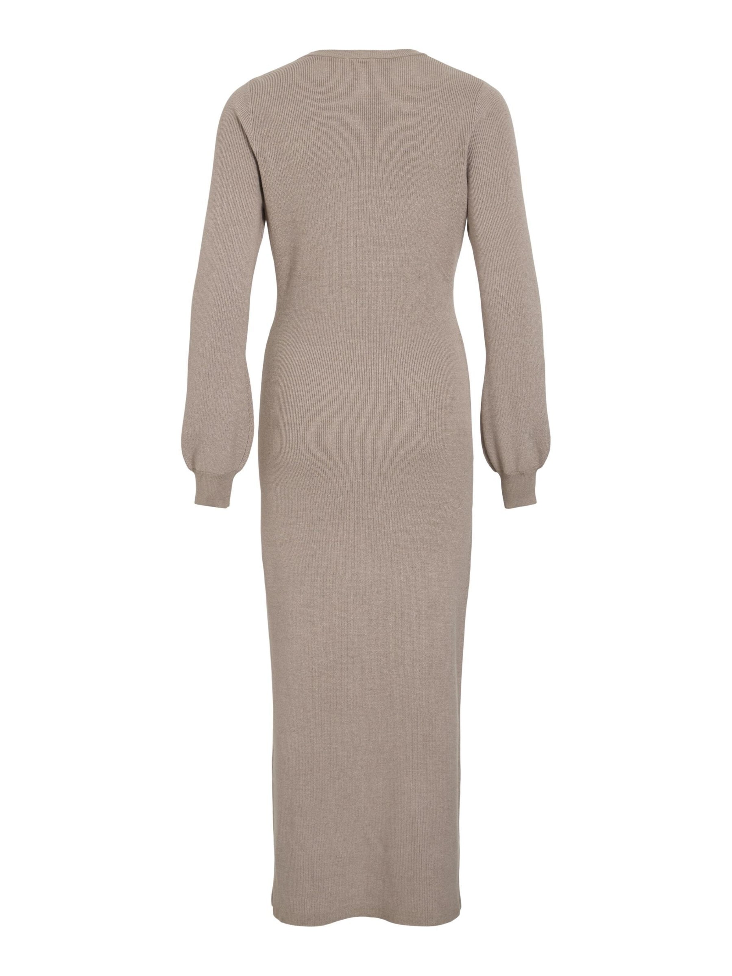 VILA Strikkjole i beige