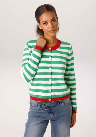 Aniston CASUAL Strickjacke in Grün: Vorderseite