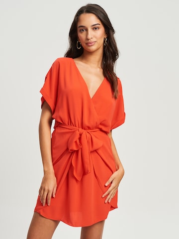 Robe 'RAVEN' Tussah en orange : devant