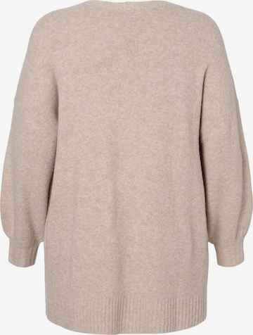 Zizzi Strickjacke 'MCOMFY' in Beige