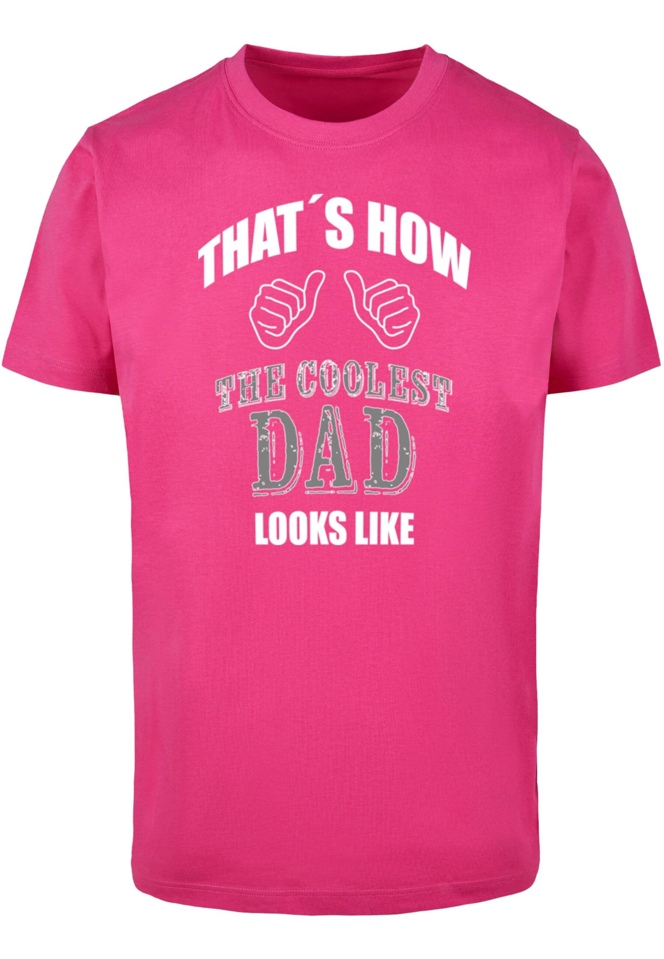 T-Shirt 'Coolest Dad' Merchcode en rose : devant