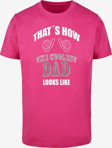 T-Shirt 'Coolest Dad' Merchcode en rose : devant