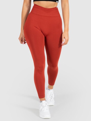 Smilodox Skinny Sporthose 'Amaze Scrunch' in Rot: Vorderseite