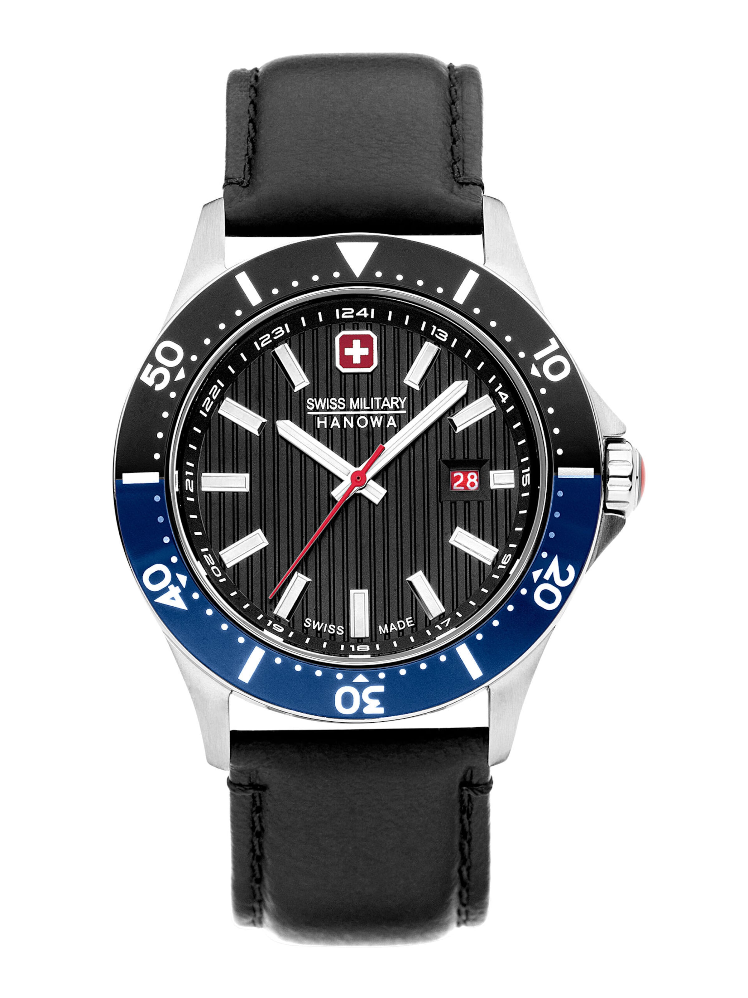 SWISS MILITARY HANOWA Uhr 'Flagship X' in Schwarz: Vorderseite