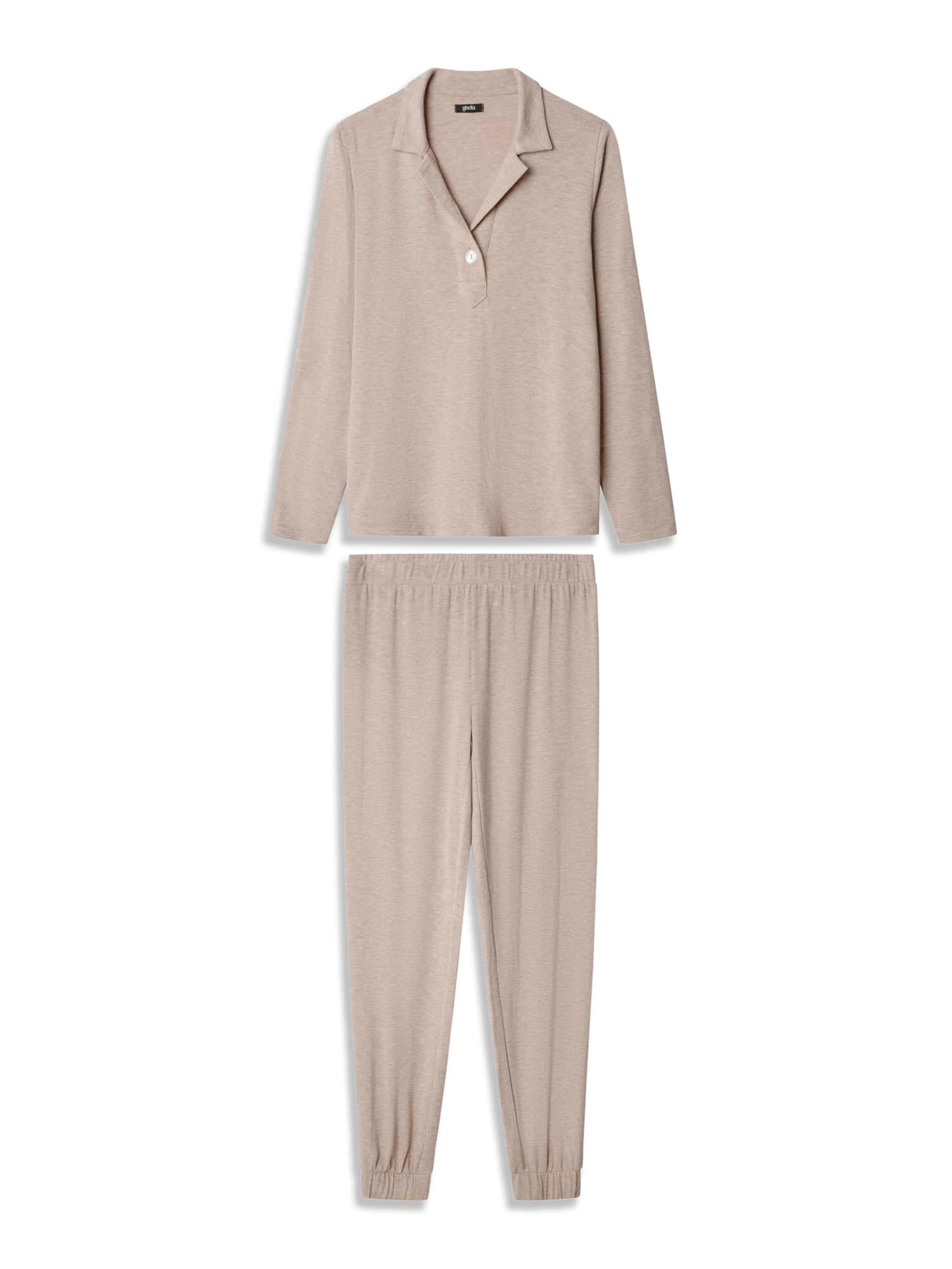 Gisela - Pijama en beige: frente