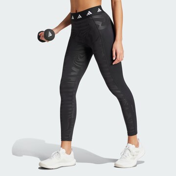 ADIDAS PERFORMANCE Skinny Sports trousers in Black: front