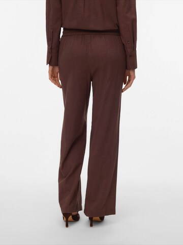 VERO MODA Wide leg Trousers 'VMCAIA' in Brown