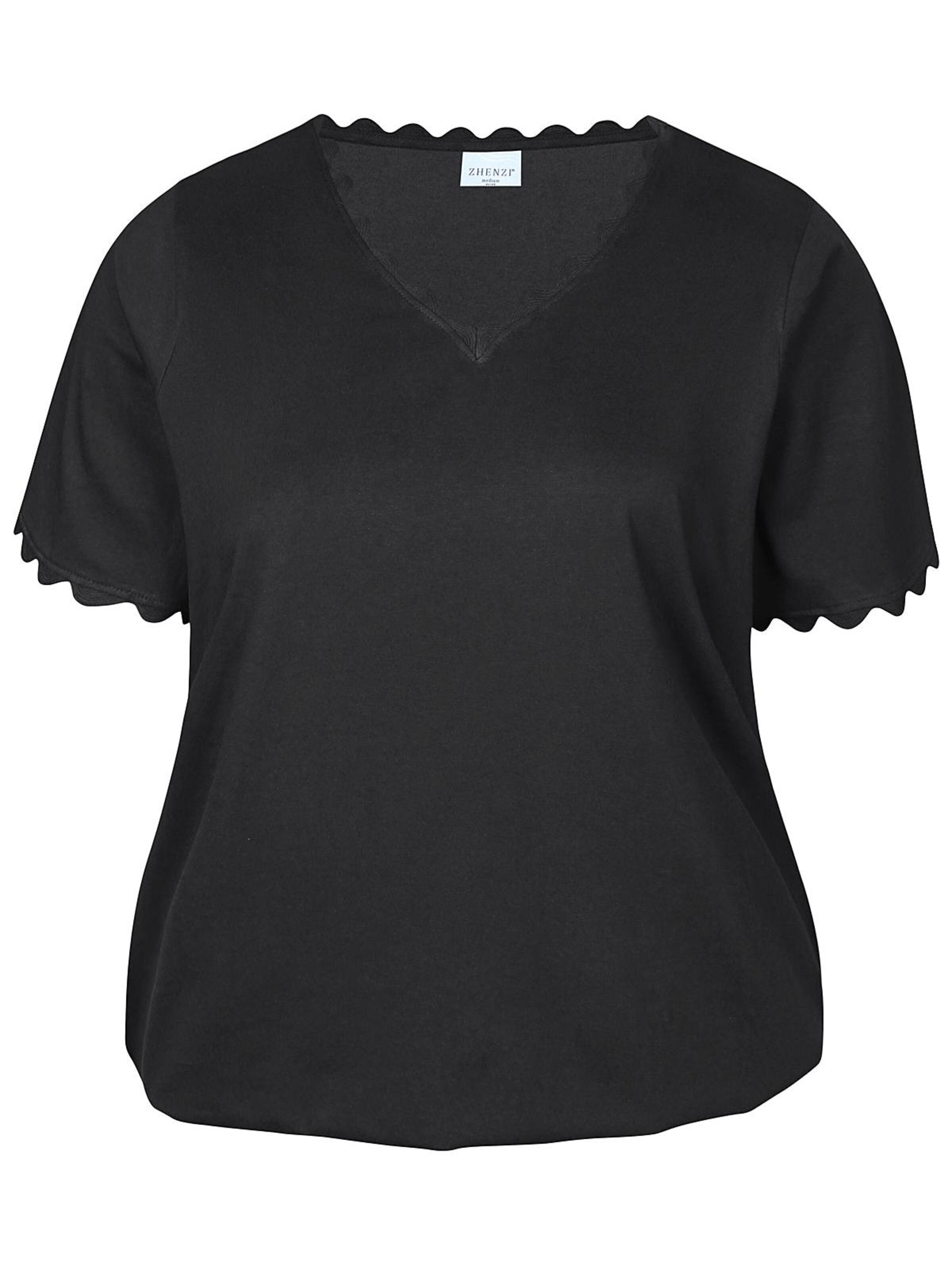 Zhenzi Shirt 'Carla' in Zwart: voorkant