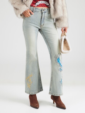 Ed Hardy Flared Jeans in Blue: front
