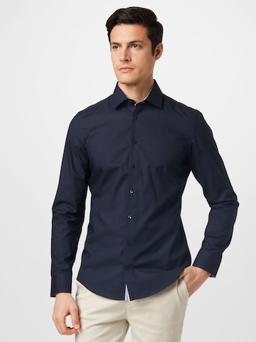 Coupe slim Chemise business SEIDENSTICKER en bleu : devant