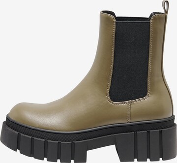 ONLY Chelsea boots 'Baiza' in Groen: voorkant