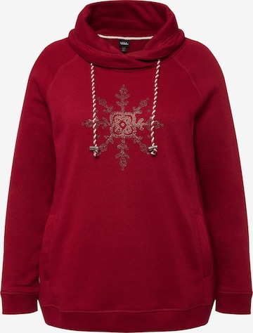 Sweat-shirt Ulla Popken en rouge : devant