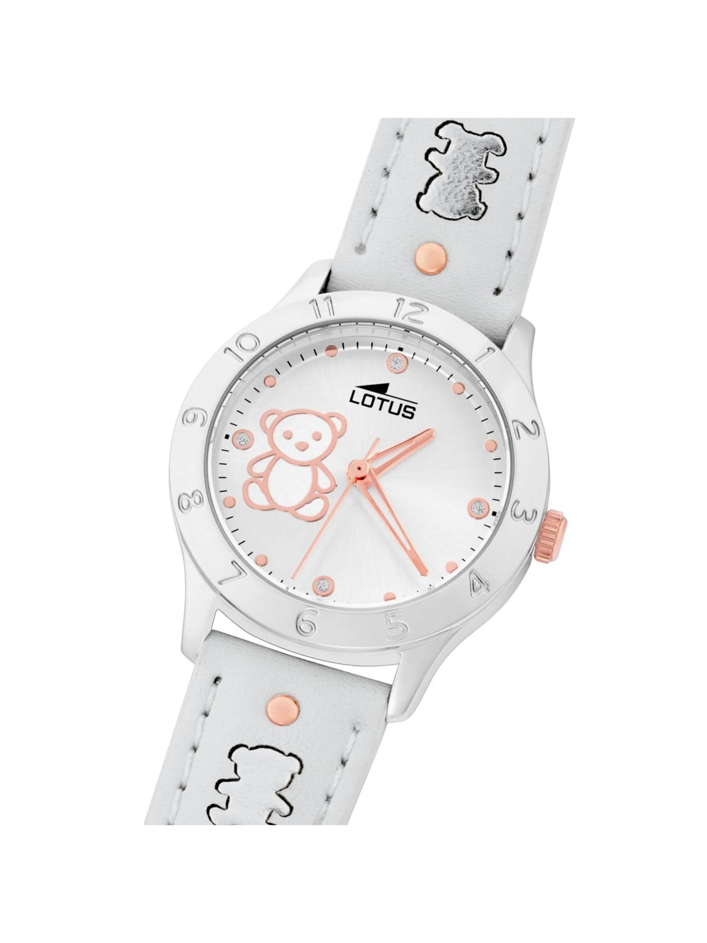 Montre à affichage analogique Lotus en argent