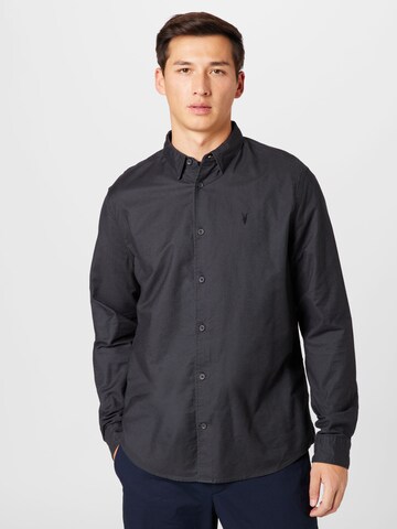 AllSaints Regular fit Button Up Shirt 'HERMOSA' in Black: front