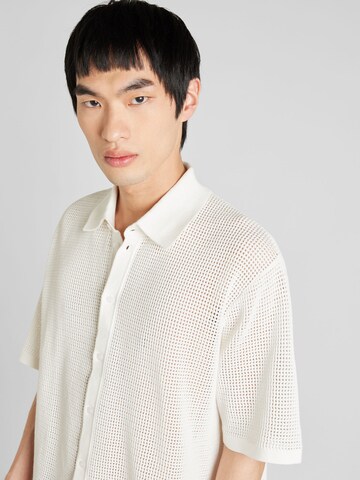 WEEKDAY Regular fit Button Up Shirt in White