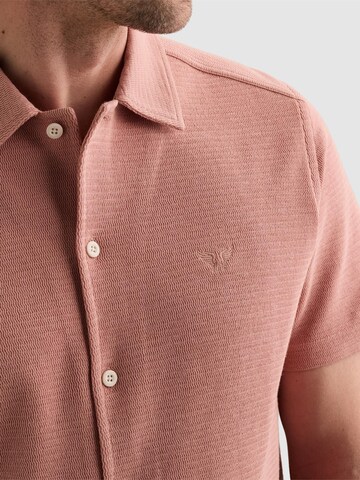 PME Legend Regular fit Overhemd 'Shirt with short sleeves in interlock jersey' in Roze